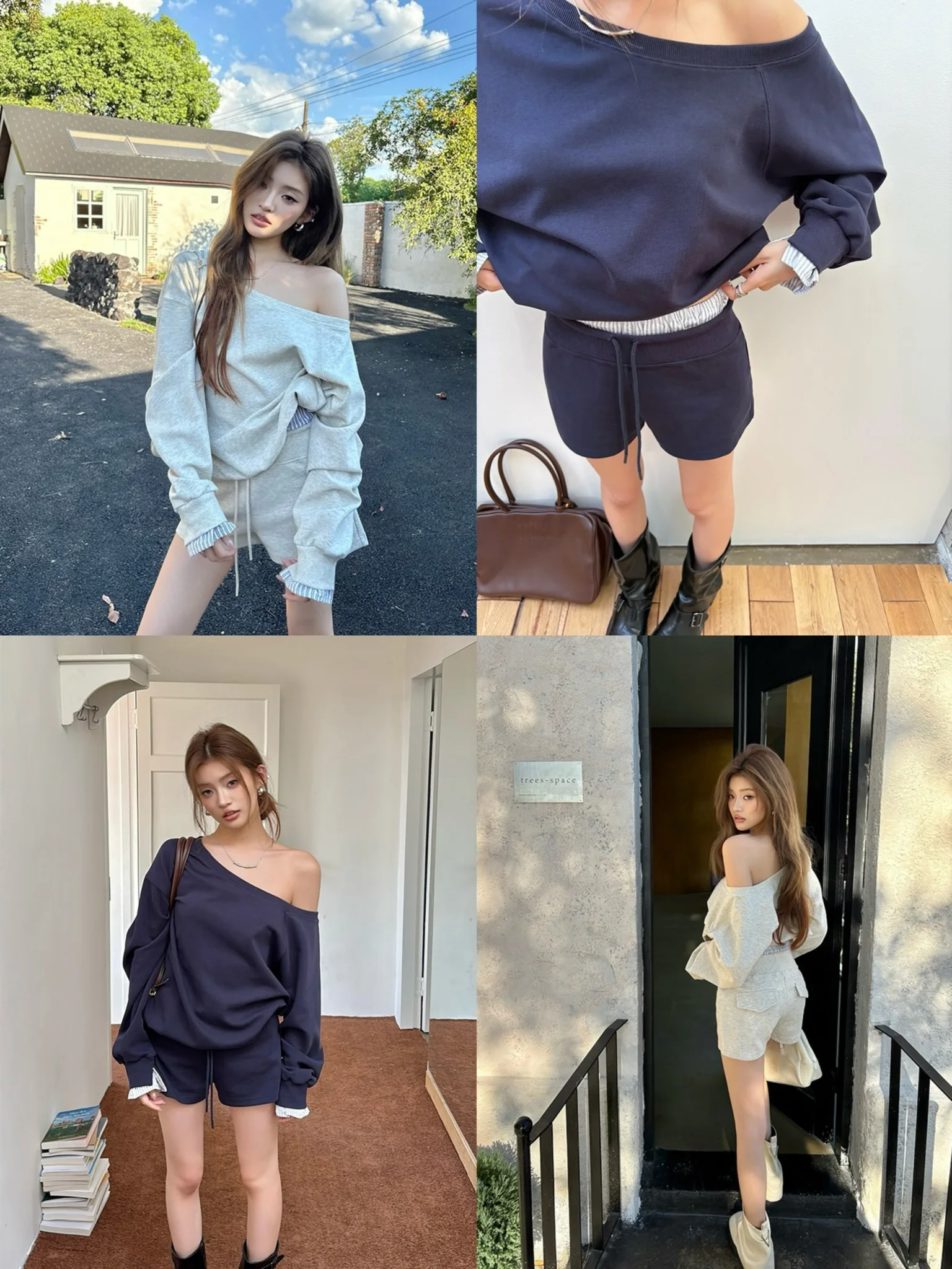 

RIZZMA Women's Casual Long Sleeve Hoodie And Short Pants Set Elastic Waist Drawstring Autumn Winter Loose Fit Fashion Set