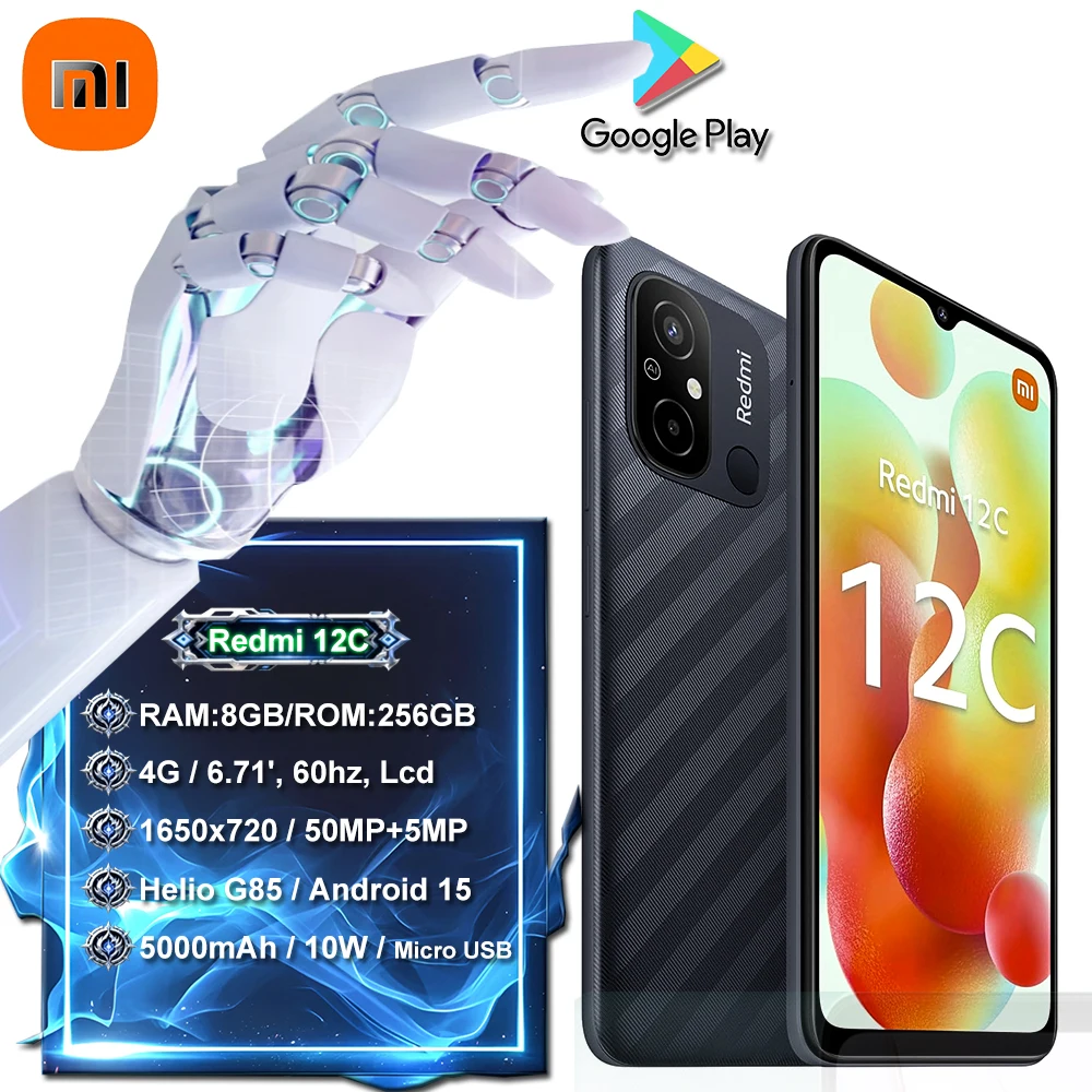 

Смартфон Xiaomi Redmi 12C (оригинал) с поддержкой 4G, распознаванием отпечатков пальцев и лиц (спереди и сзади) [Спецификации для ЕС/США/Великобритании]