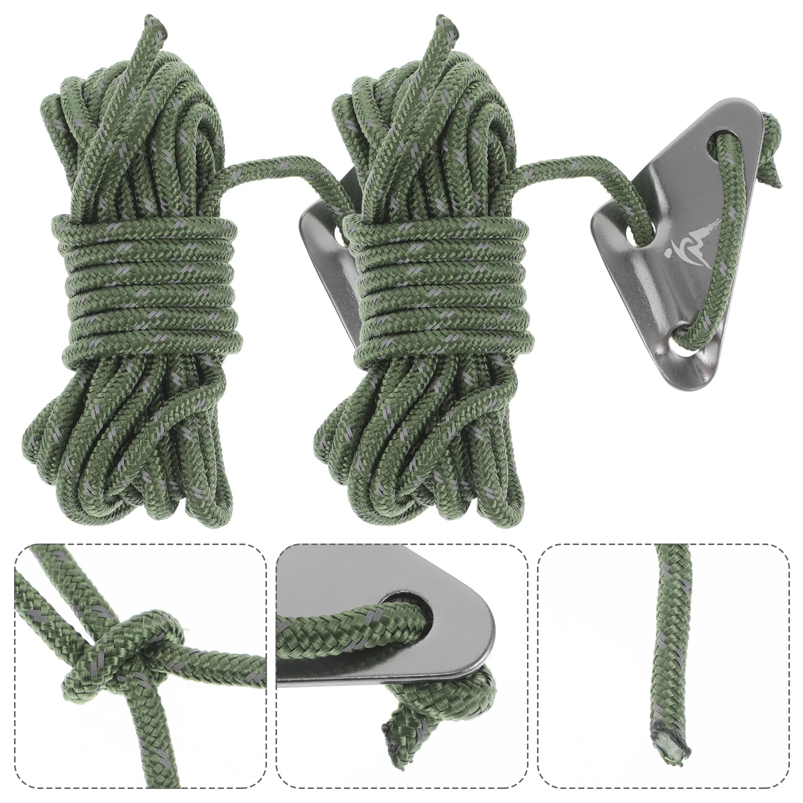 

8Pcs Reflective Outdoor Tent Rope Windproof Adjustable Strong Camping Gear Rope for Hiking Tarp Securing Mountaineering