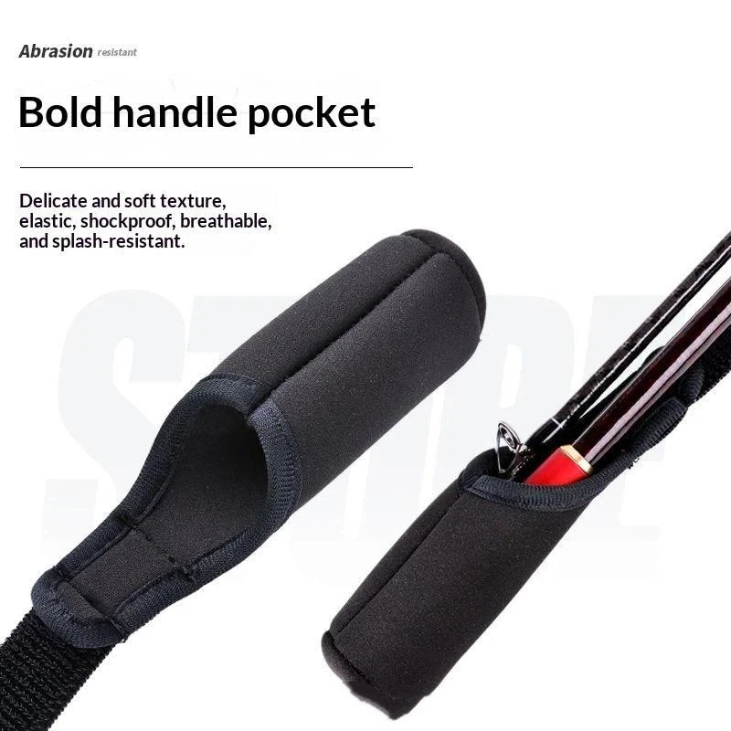 [J] Adjustable Fishing Rod Sling With Cap Protection  Strap For Outdoor Sea Fishing Fans