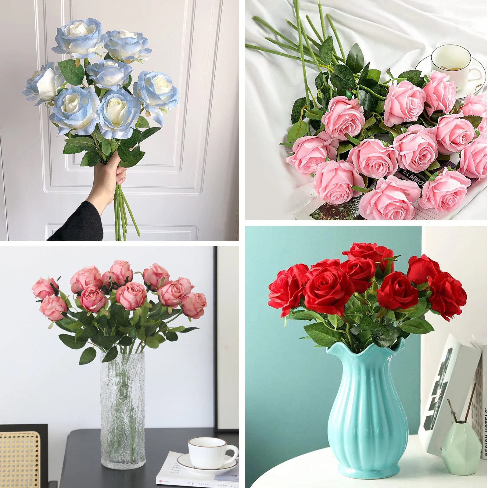 50 Stück grüne DIY-Blumenstiele, Bastelstange für künstliche Blumen, Seife, Rose, Nelke, Sonnenblume, Dekorationszubehör