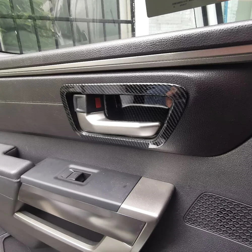 

Аксессуары для Toyota Tundra Sequoia 2022-2025 гг., внутренняя дверная ручка, слот, накладки, наклейки из углеродного волокна