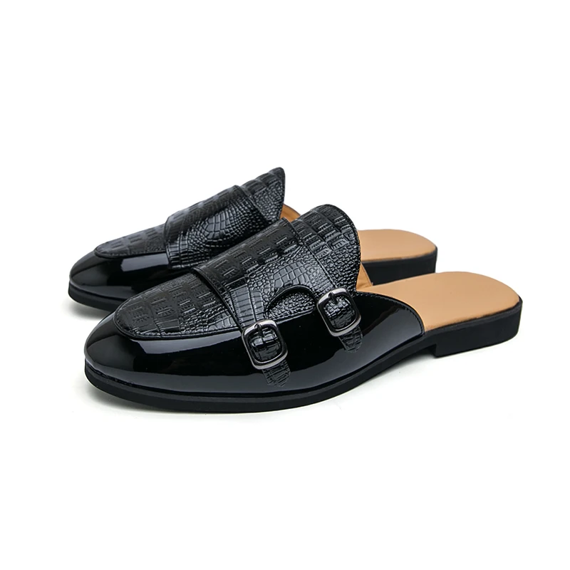 2026 summer new Man Half Slipper Shoes Luxury Loafers Fashion Zapatillas Hombre Casual Shoes Sapato Social Masculino Mules