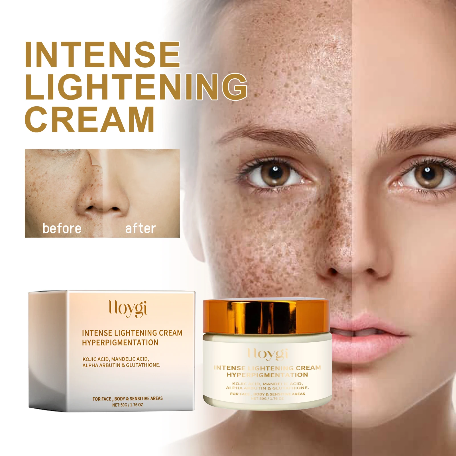 Hyaluronic Acid Face Cream Reduce Dark Spots Brighten Skin Tone Fade Melanin Firm Nourish Skin Facial Moisturize Essence Cream