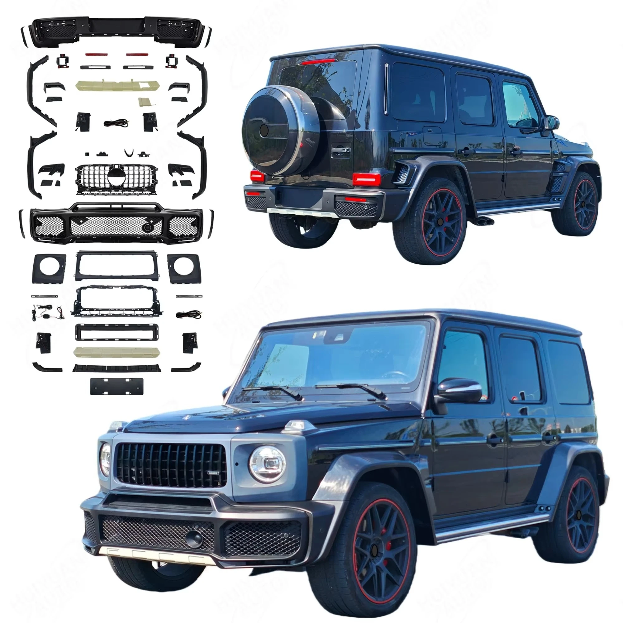

Комплект кузова прямого монтажа для G-класса W464 W463A 2018-2024 до B, передний и задний бампер, капот, крышка запасного колеса