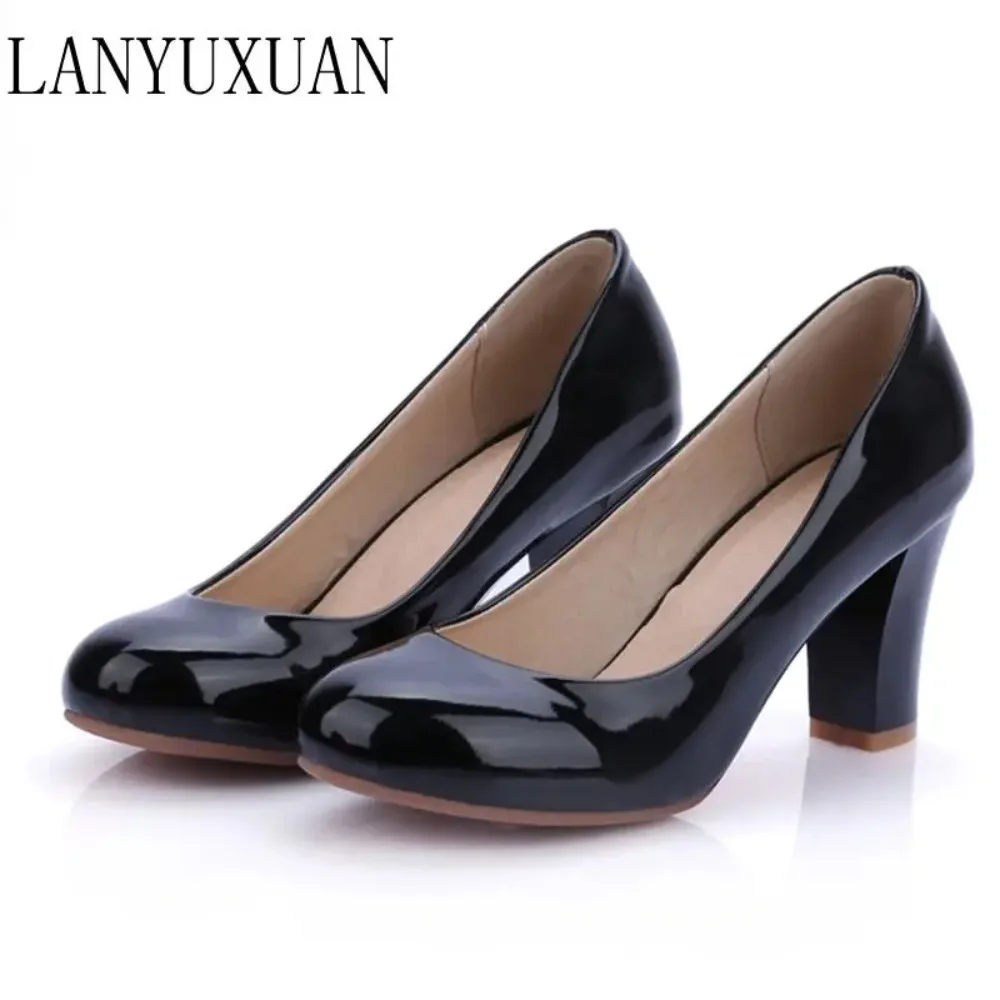 BLXQPYT Women\'s High Heels Pumps 2026 Fashion Big Size 31-47 Spring Autumn 4 Colors PU Leather Party Wedding Shoes 222-7