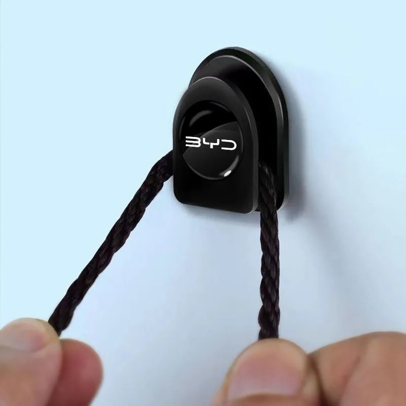 BYD Logo Self‑Sticky Mini Interior Hooks For Atto 3 Seal Dolphin Han Tang Song Yuan 2‑4Pcs Multi‑Purpose Hanging Organizer Car P