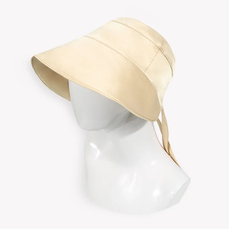 BirdTree, OEKO-TEX, 19MM 100% Silk Bucket Hat, Women's Solid Sun UV Protection Hat, Outdoor Adjustable Wide Brim Caps S69701JF