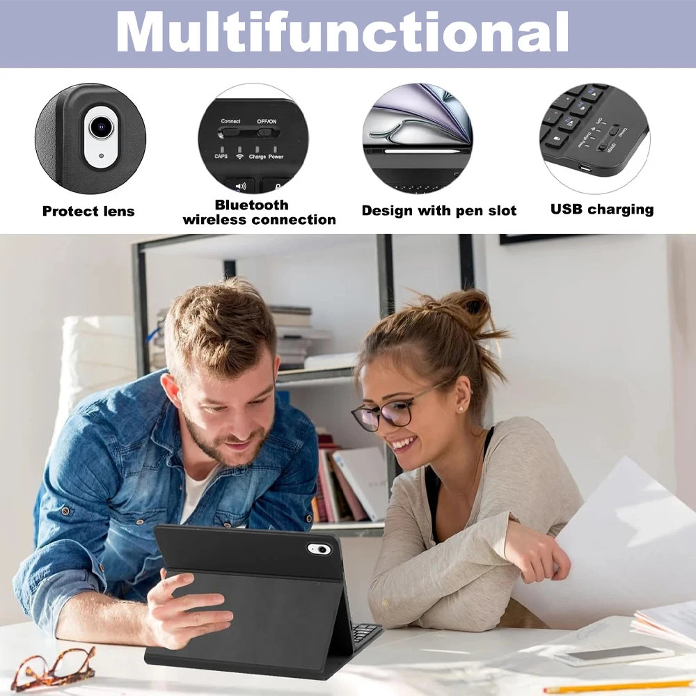 Case For iPad Air 11 Inch M2 2024,Magnetic Keyboard Case for iPad Air 11In A2902 A2903 A2904,for iPad Air Smart Stand Cover
