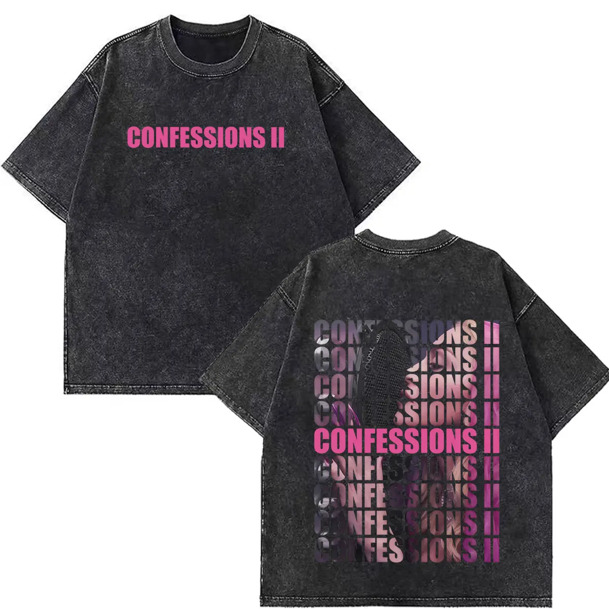 Madonna CONFESSIONS II Album Tour 2026 Print Vintage Washed T-shirt Men Women Fashion Tshirt Summer Loose Casual Cotton T-shirts