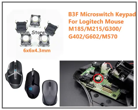 Micro-interrupteur de souris à bouton central, réparation et remplacement, Logitech M185, Mgem G300, GHighly G602, M570, Japon B3F, 50 pièces-100 pièces par lot