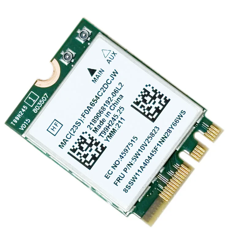 Wi-Fi 6   MT7921 wifi 6 1800M Bluetooth 5.2 wireless WIFI network card NGFF m.2 support windows10 / 11 MT7921k
