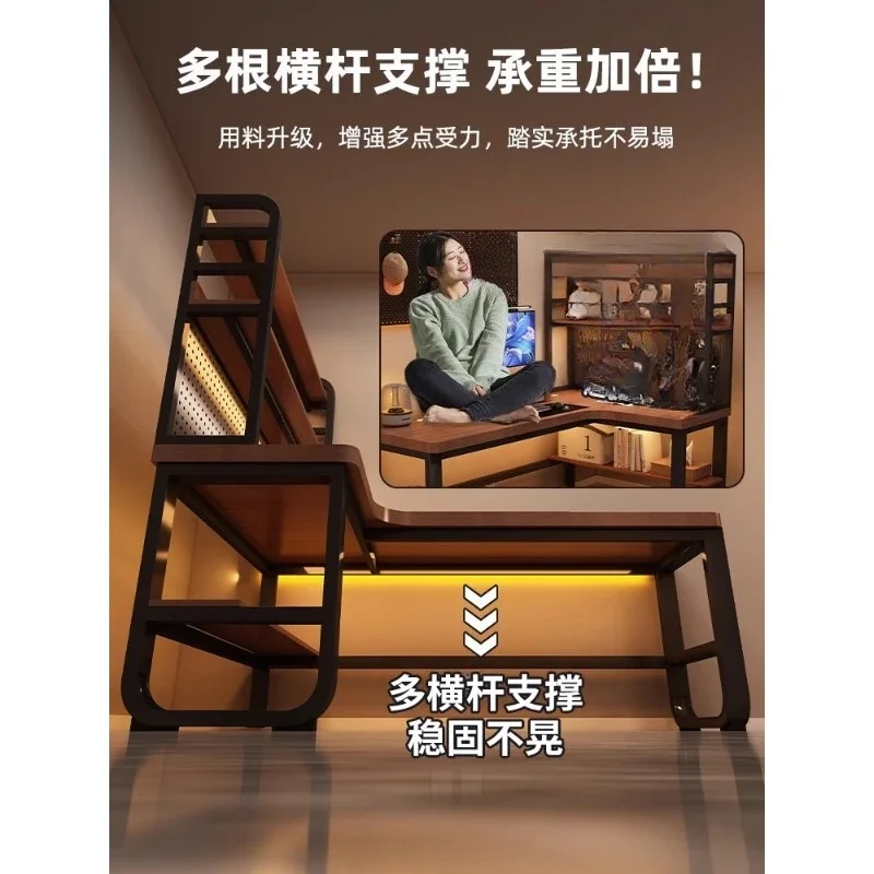 Computer desk Solid wood corner corner bedroom Home desktop e-sports table Desk desk Bookshelf