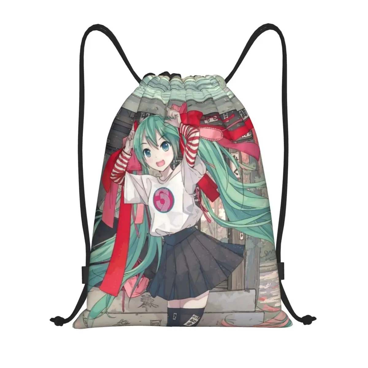 Hatsune-Fourre-tout de plage portable pour adolescents, sac à dos de voyage, sac à chaussures de sport scolaire, sac à dos de proximité Wstring, rangement GT, ata ku