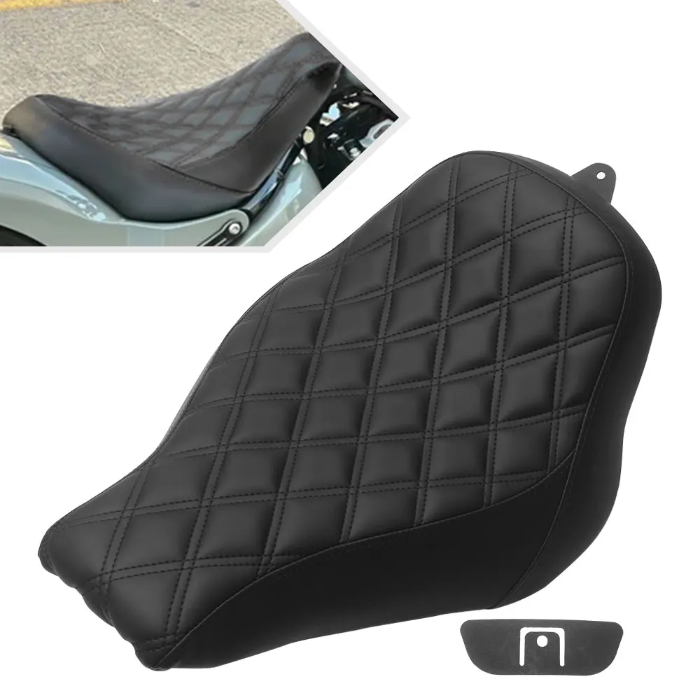 For Harley Softail Fat Boy Breakout 107 114 117 FLFB FLFBS FXBR FXBRS 2018-23 Motorcycle Solo Rider Driver Diamond Seats Cushion