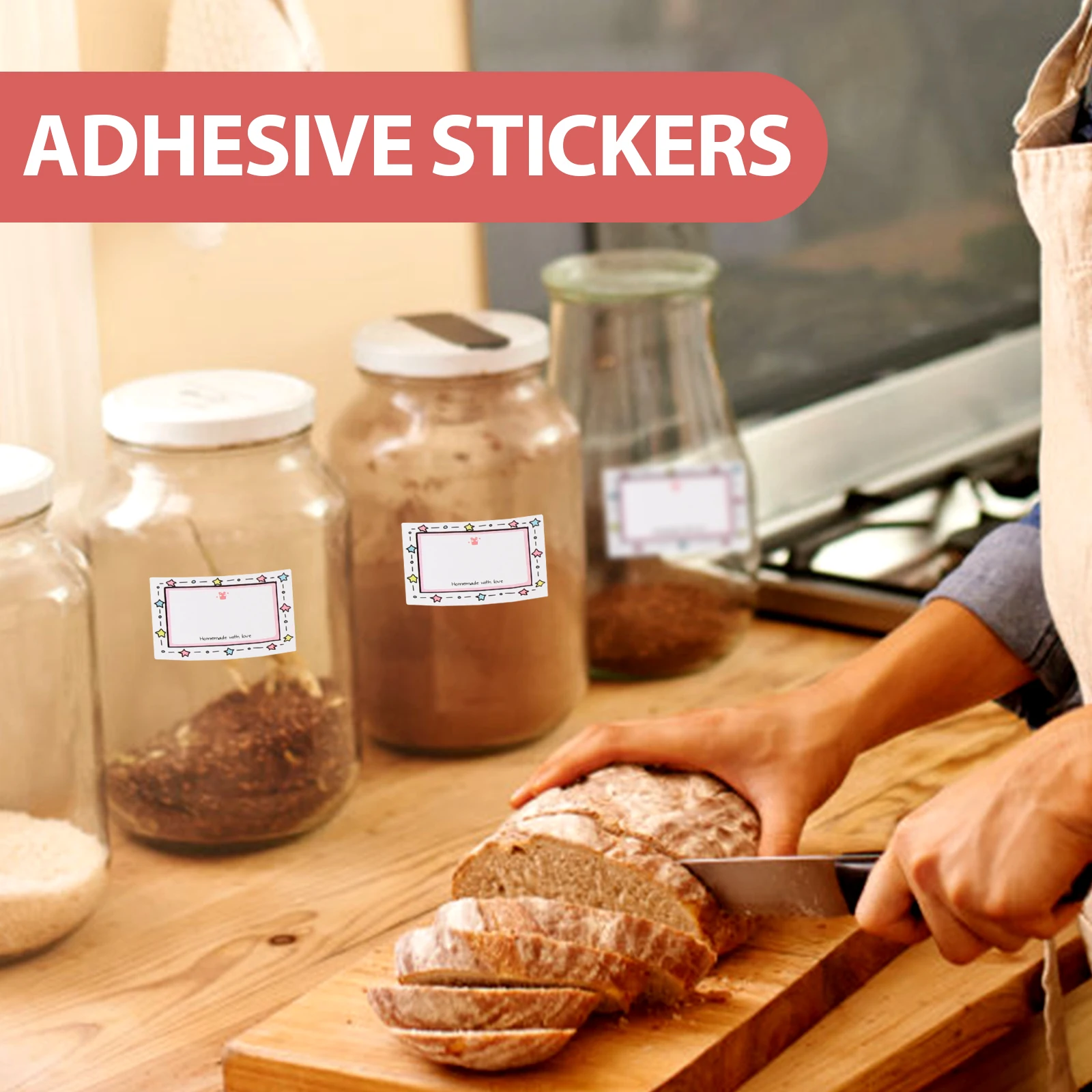 

500 Sheets Food Waterproof and Oil-proof Stickers Student Labels for Containers