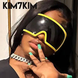 Oversized Mask Cyberpunk Goggle Sunglasses Women Men 2024 Trending Fashion Y2k Sports Sun Glasses Retro 2000's Shield One Piece