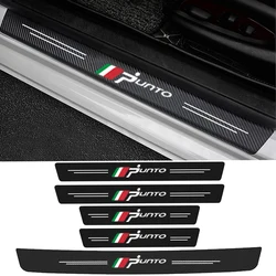 Car Front Rear Door Sill Scuff Plate for PUNTO Badge Carbon Fiber Welcome Pedal Trunk Bumper Threshold Protector Stickers