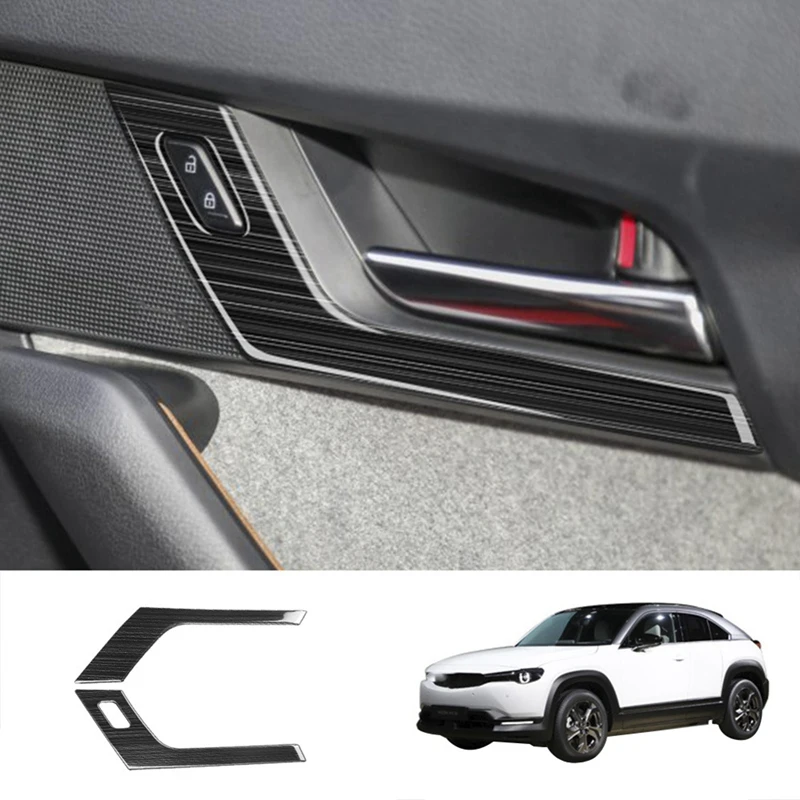 2Pcs Black Car Inner Door Handle Trim Pull Grab Panel Handle Cover For Mazda MX30 MX-30 2022+