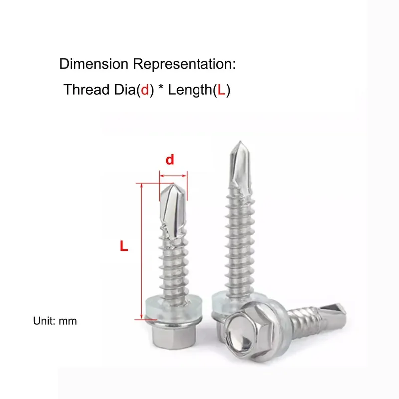 

Quick Install 410 Stainless Hex Head Self Tapper with Sealing Washer for Harsh Environments M4.2 M4.8 M5.5 M6.3