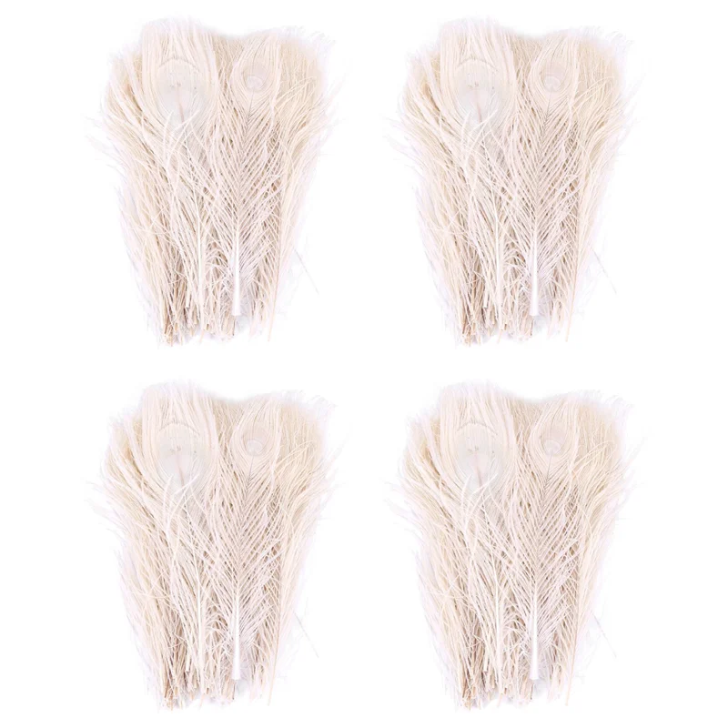 

ABUN-200 шт./натуральные белые перья павлина в глазах, от 10 до 12 дюймов свадебное украшение из павлиньих перьев