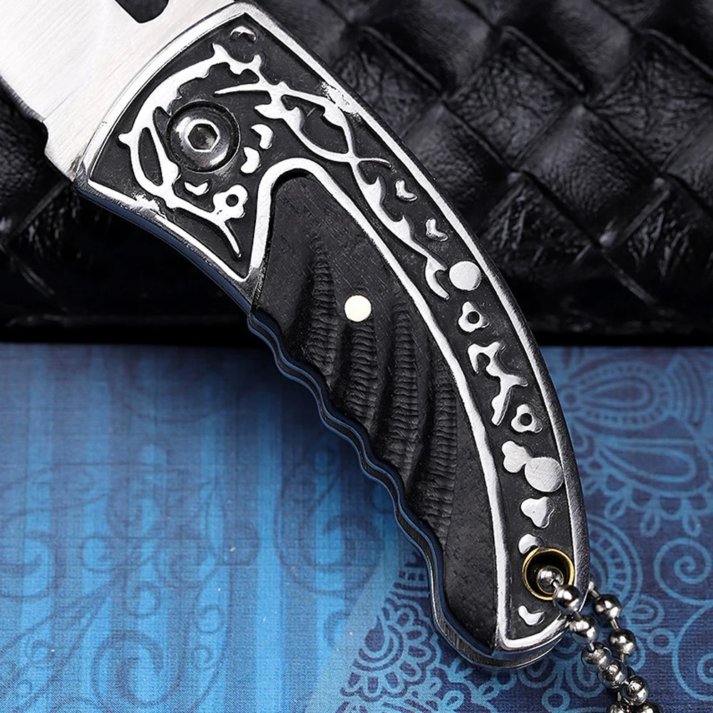 Stainless Steel 7Cr17MOV Keychain Knife For Men Outdoor Survival Small Tactical Knives Mini EDC Folding Knife For Self Defense