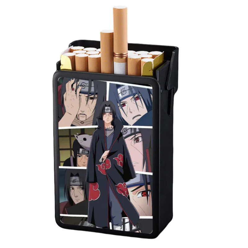 Naruto Sasuke anime cartoon comic automatic pop-up cigarette box creative peripheral portable thick 20-piece personalized gift