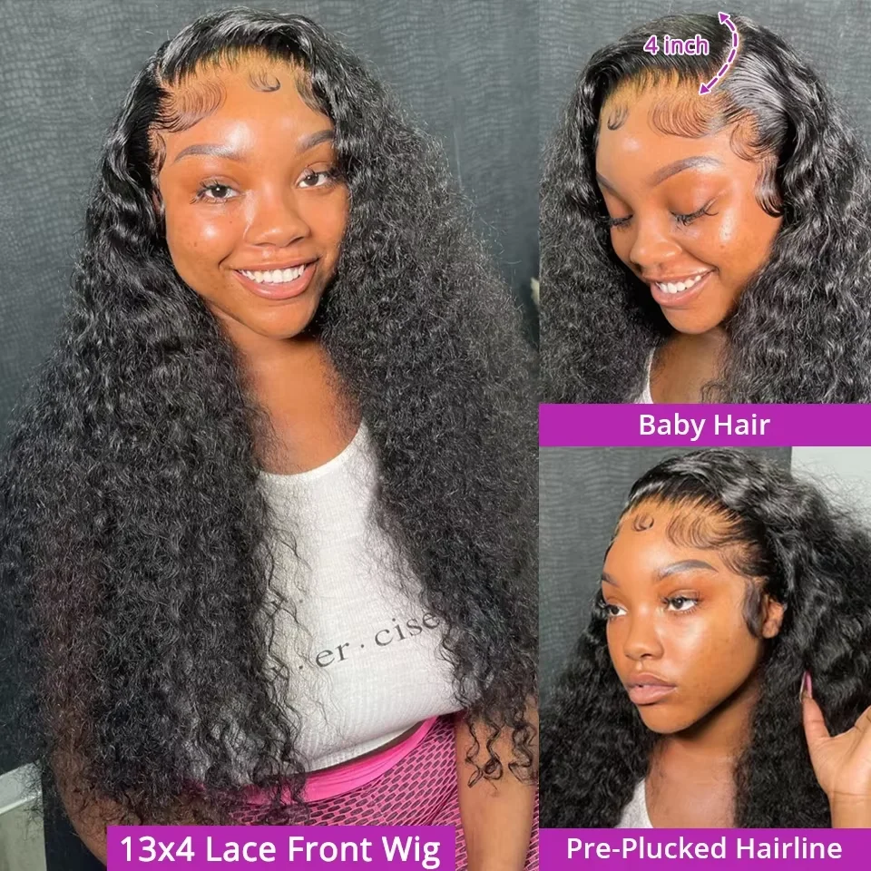 38 zoll Tiefe Welle Frontal Perücke Transparent 13x4 13x6 HD Spitze Frontal Menschliches Haar Perücken lockiges Menschliches Haar Spitze Frontal Perücken Für Frauen – Detail 6