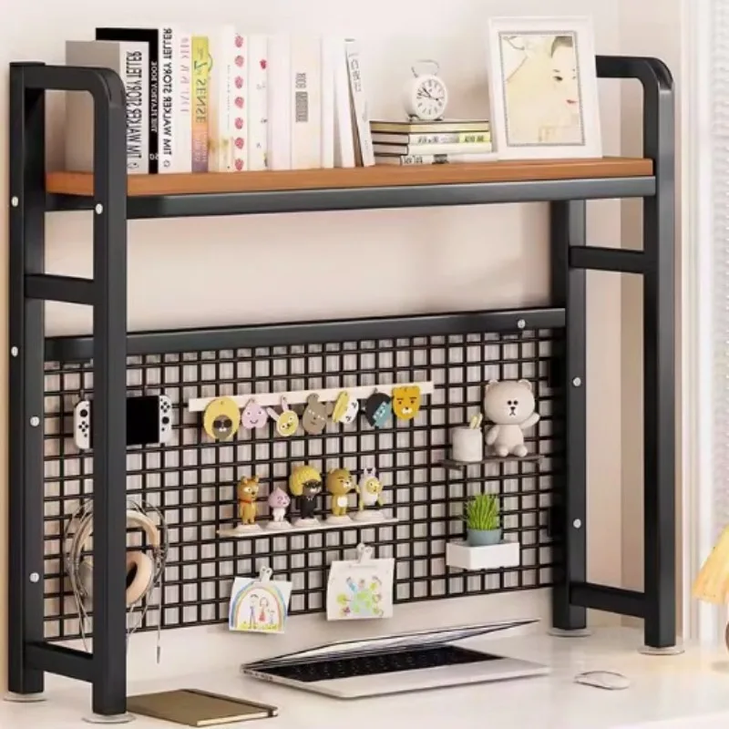 Grid Shelf Desktop Shelf Desk Dresser Flower Shelf Computer Desk Storage Rack Table Wrought Iron Shelf