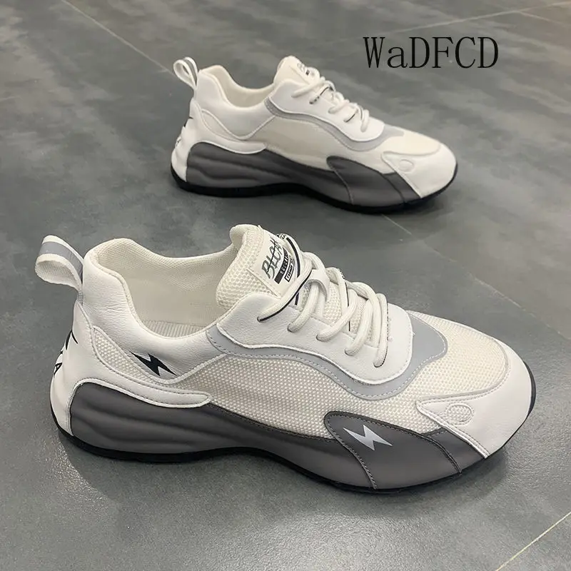 Chunky Sneaker Men Women Cover Bottom Board Shoe Fashion Casual Leather Mesh Breathable Increased Internal Platform Running Shoe