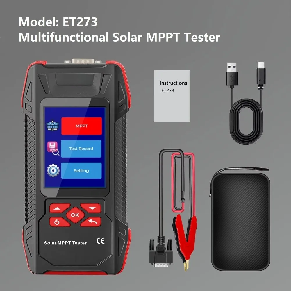 ET273 For Solar For MPPT Tester with 2000W Capacity 3.2 Inch Display 240x320 Resolution and Automatic Test Data Saving Function