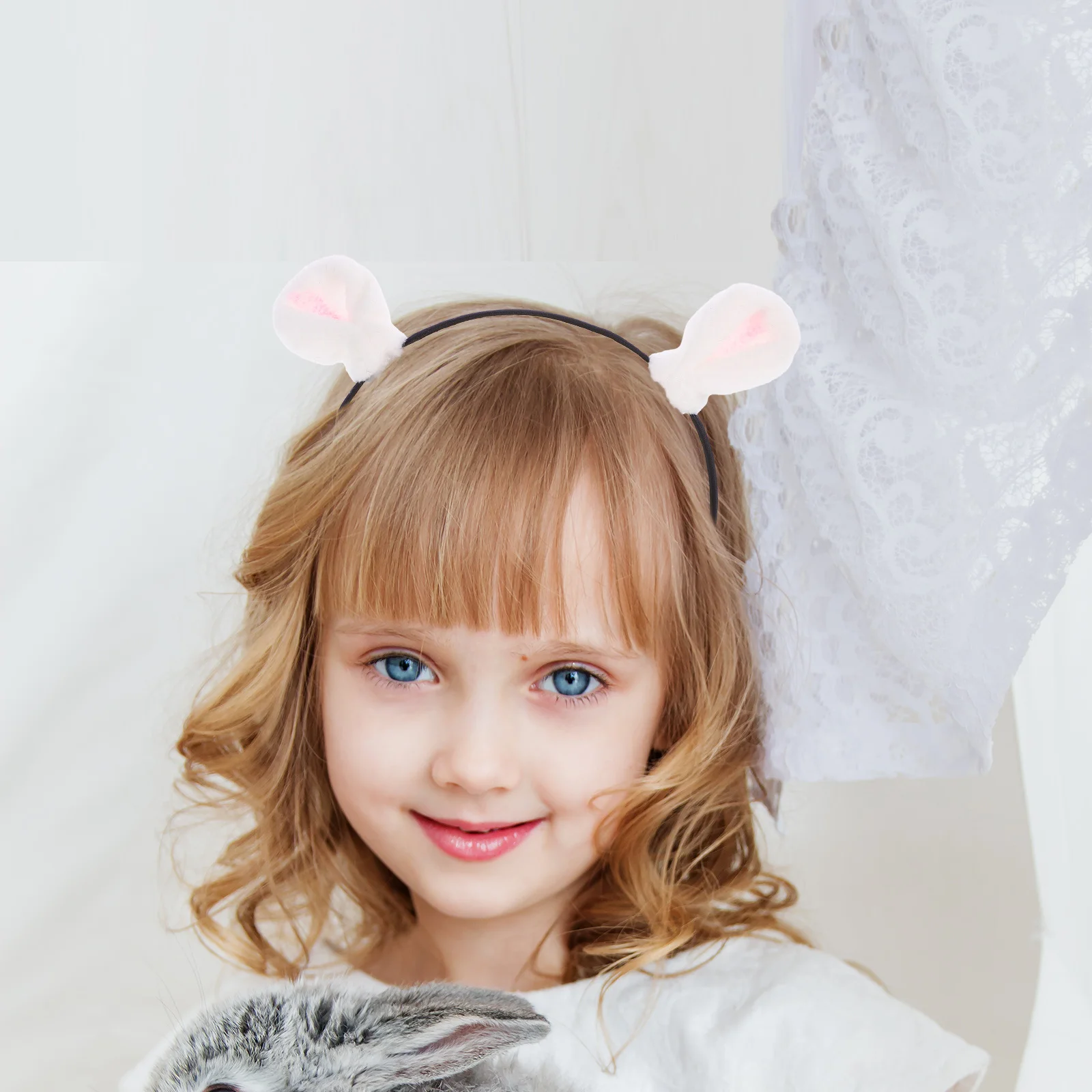 

Rabbit Ears Headband Set Headbands for Bunny Cosplay Hairband Fabric Hairpin Decor Clip Women's