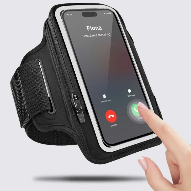 HAISSKY Zipper Sport Running Bags Armband Bag For iPhone 17 16 Pro Max 16E 17 Air 15 14 Samsung Xiaomi Outdoor Fitness Arm Pouch