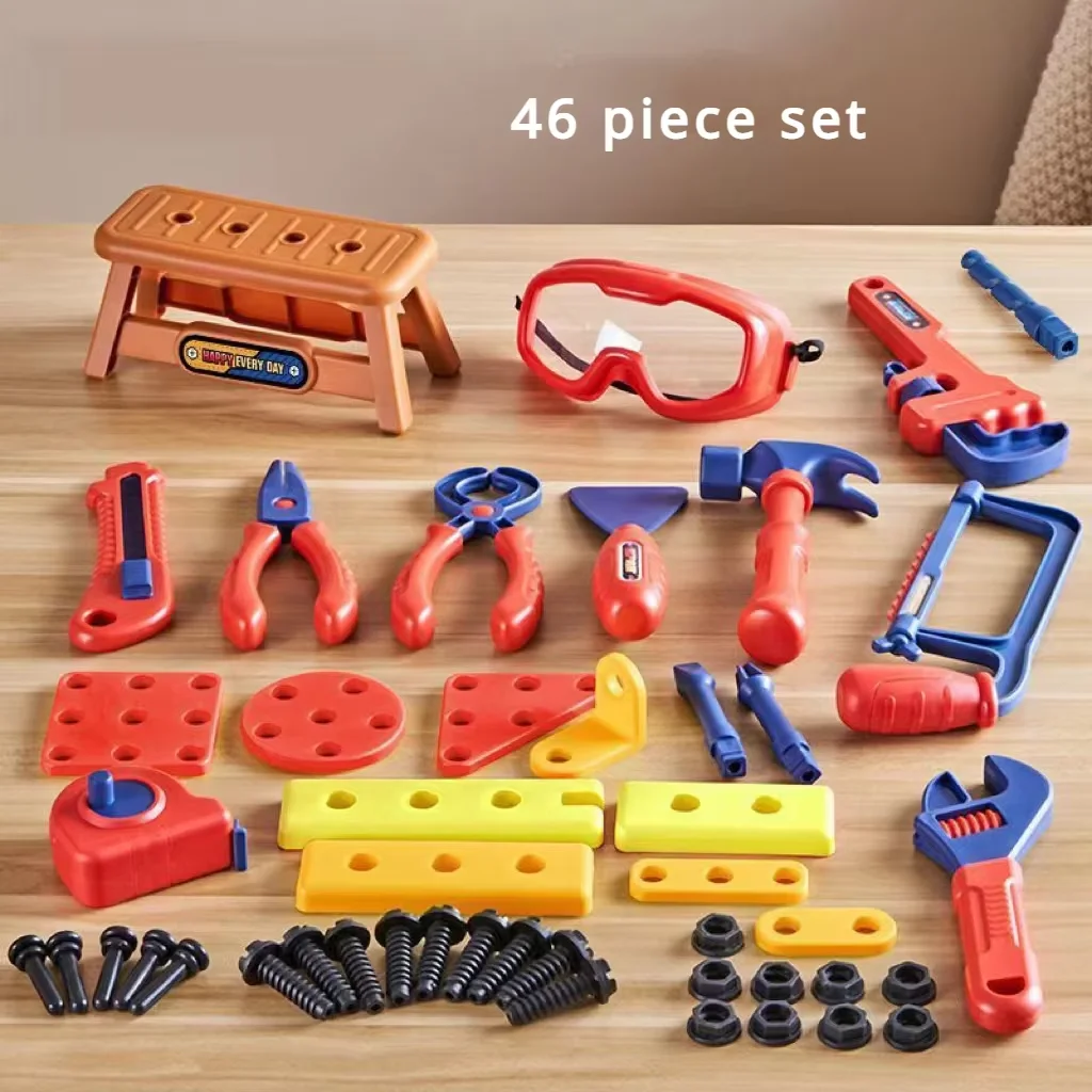 เด็กซ่อมกล่องเครื่องมือชุดจําลองไขควงไฟฟ้าและเจาะ Pretend Play วิศวกรรมประกอบของเล่นของขวัญเพื่อการศึกษา