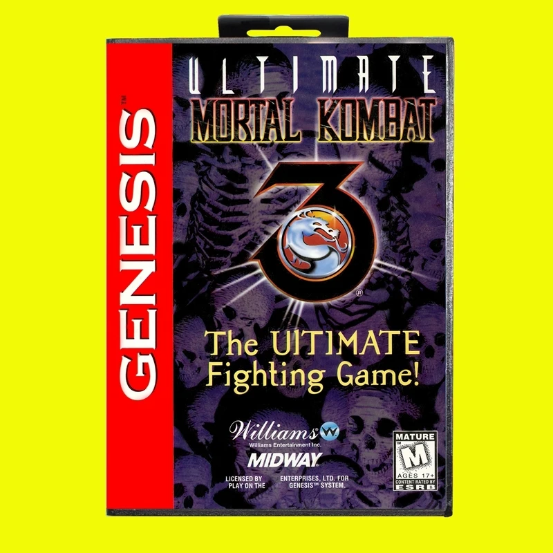 Ultimate Mortal Kombat 3 MD Game Card 16 Bit USA Cover for Sega Megadrive Genesis Video Game Console Cartridge