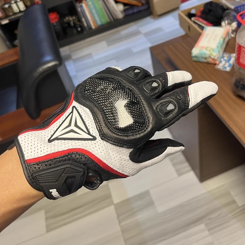 

Дышащие летние мотоциклетные перчатки с сенсорным экраном и полным пальцем, кожаное защитное снаряжение для мужчин и женщин, мотокросс, гоночный байкер