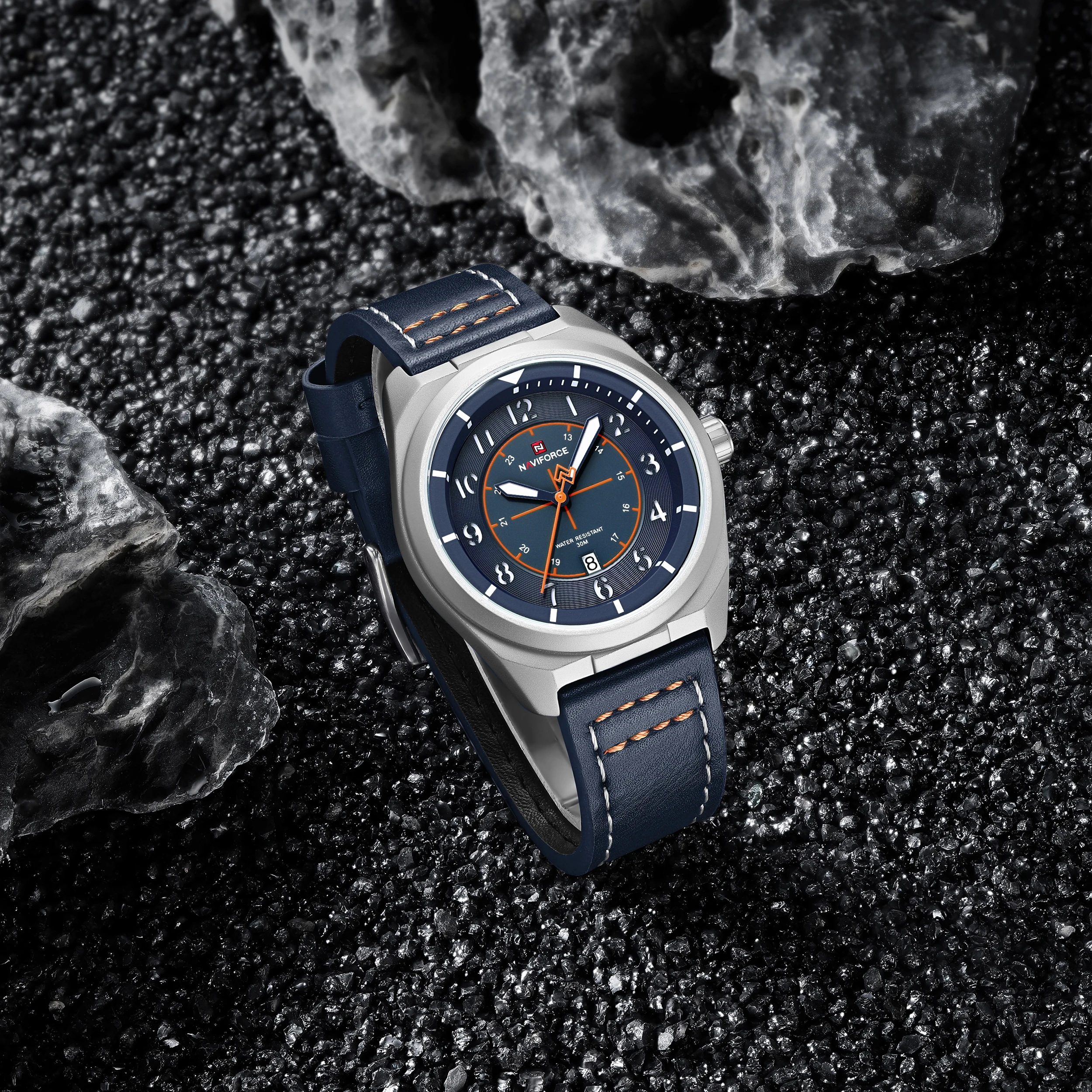 NAVIFORCE NF9281 Men's Luxury Military Sport Wristwatch Original Quartz Watch Auto Date Leather Strap Waterproof Male Gift Watch