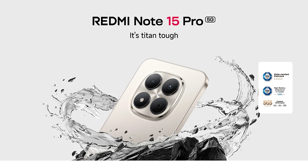 Global Version Redmi Note 15 Pro 5g 12+512Gb 6.8‘ 1.5K Crystalres Amoled Display New Massive 6580Mah Battery 200Mp Ultimate-Clarity Camera