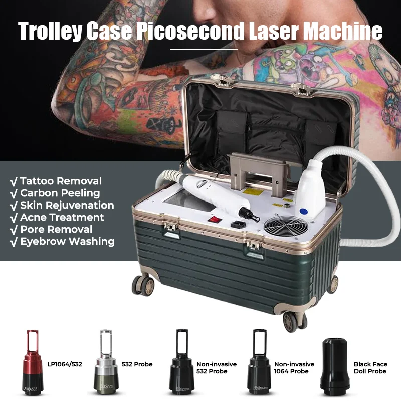 

Portable Nd Yag Laser Tattoo Removal Machine PMU Pigmentation Eyeliner Removal Eyebrow Washing Skin Toning Beauty Device