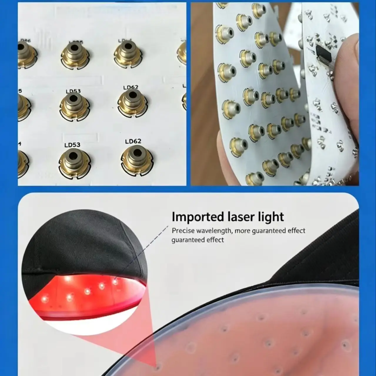 650nm LLLT Laser Hair Growth Cap Low Level Laser Therapy for Hair Regrowth Treat Thinning Hair and Baldness