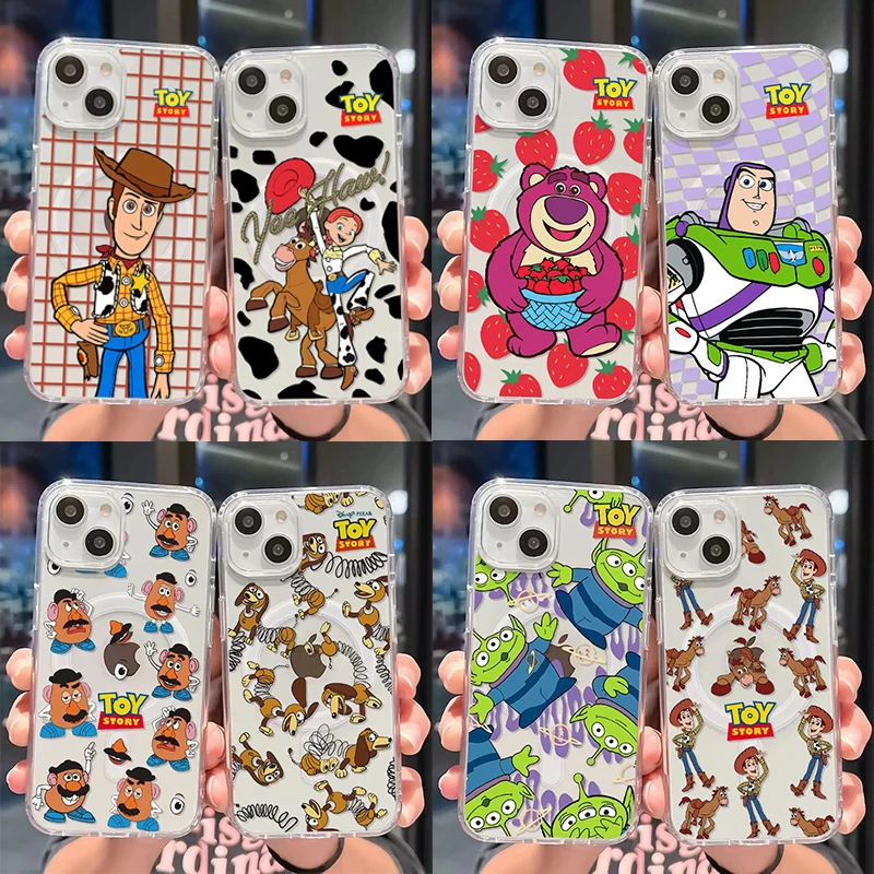 Hot Cartoon Toy Story Woody Magsafe Magnetic Phone Case for Samsung Galaxy S24 S23 S22 S21 S20 FE Plus Ultra 5G Clear Tpu Cover