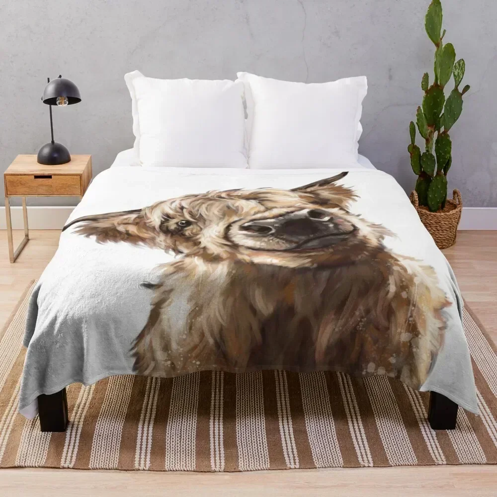 Highland Cow Throw Blanket Soft Bedroom Blanket for Night Sleeping