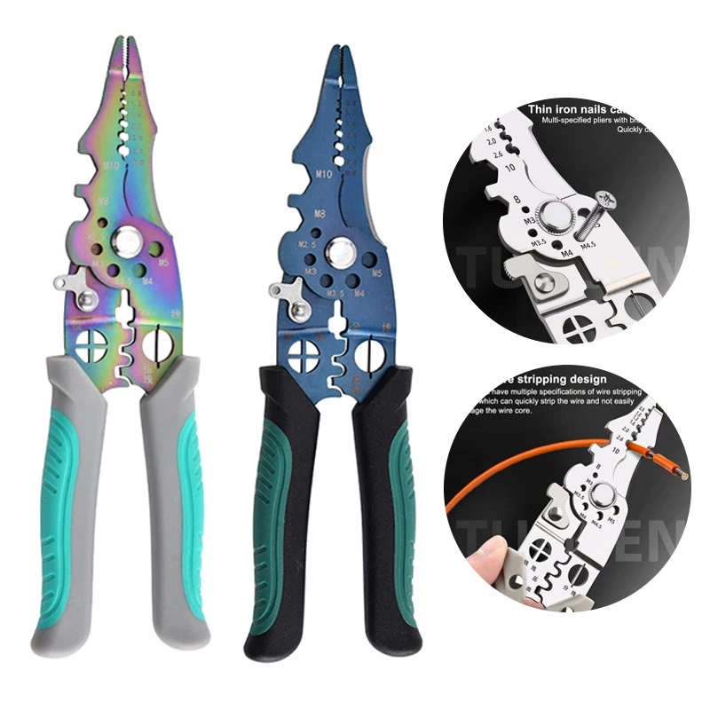 كماشة تعرية الأسلاك الكهربائية القابلة للتعديل مع قبضة غير قابلة للانزلاق مثالية لتزيين الكابلات الكهربائية #2