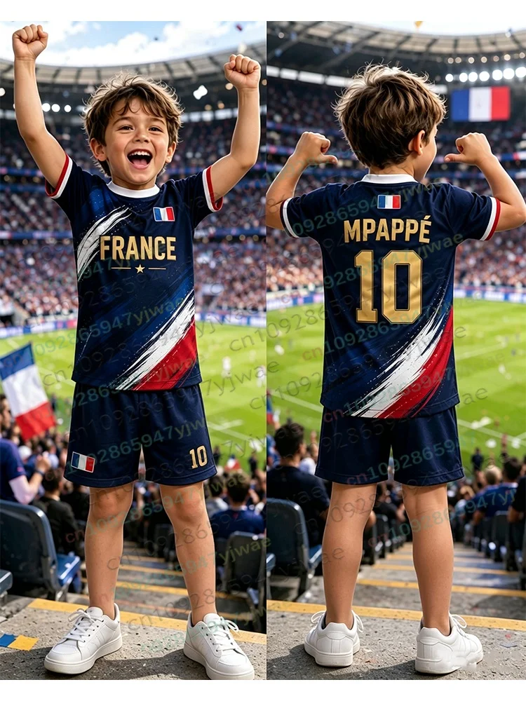 26/27 Special Edition Mbappé Fans Football Jersey 2 Piece Set Women Men Sportwear Summer Breathable Casual Kid Tshirt Shorts Set
