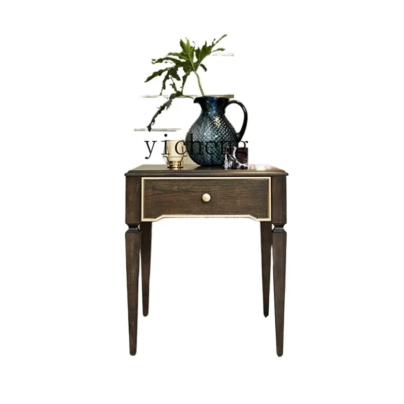 

ZF Solid Wood Side Table Living Room Sofa Side Cabinet Household Small Table Modern Simple Small Apartment