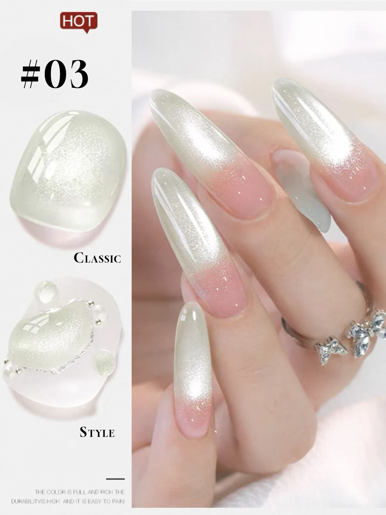 6PCS 2025 New Summer and Autumn Clear IceCream Cat Eye Crystal Nail Gel, Seasonal Trend, Brightening and Long-lasting Cat EyeGel