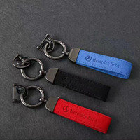 Leather Car Keychain Key Chain Rings Metal Leather for for MERCEDES BENZ W203 W204 W205 W209 W210 W211 W212 W176 W166 W163 W221