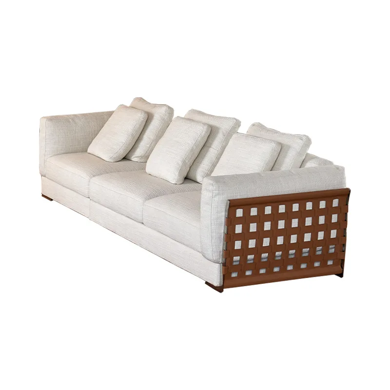 High-end series, Italian minimalism, fabric sofa, villa straight row sofa