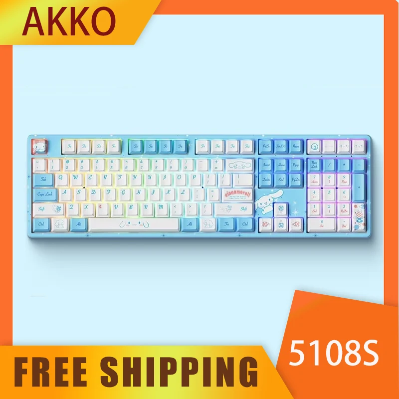 Akko 5108s Keyboard Wired Type-c RGB Hot Swap Cartoon Anime Customized Gaming Mechanical Keyboard V3 Pro Switch For Girl Office