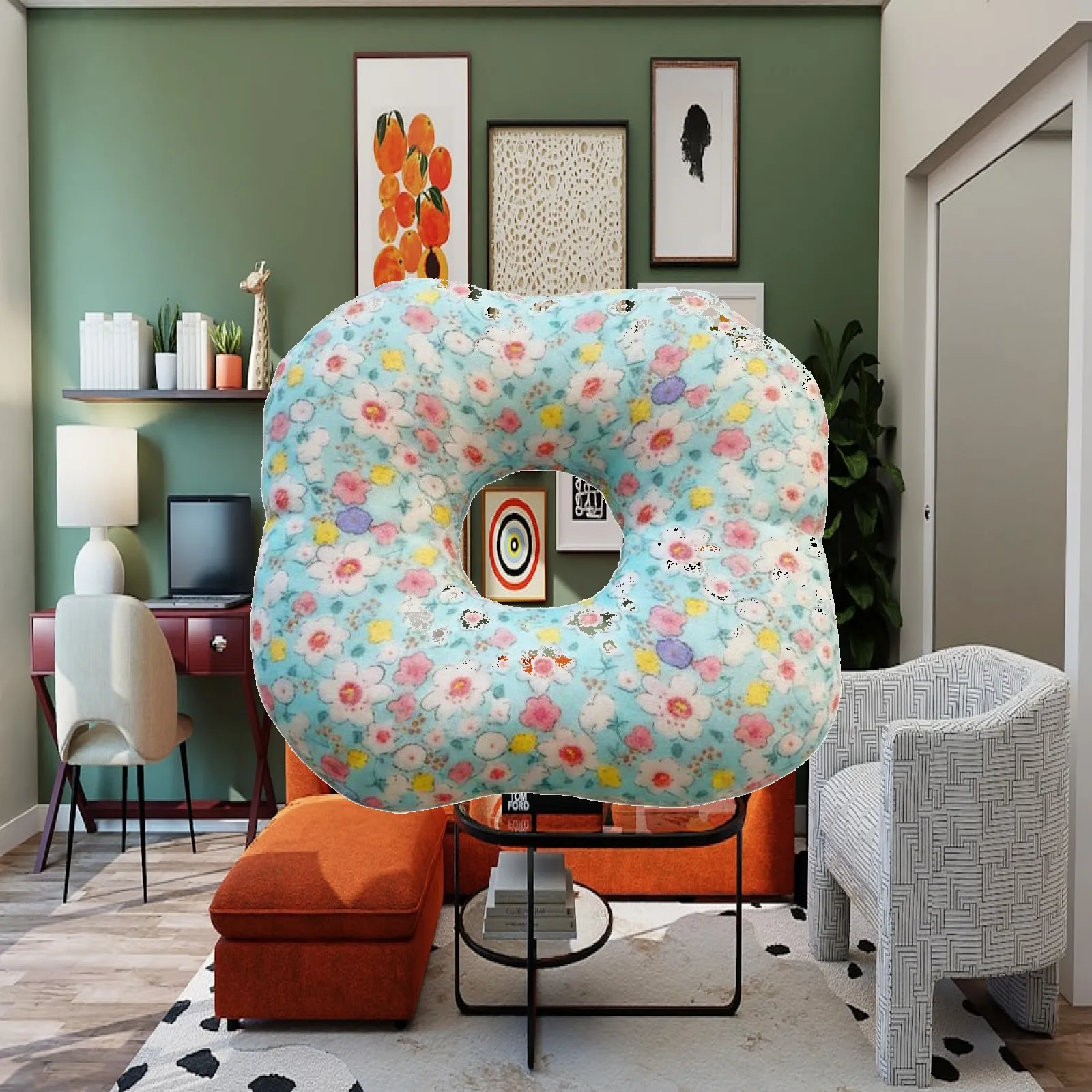 Coussin de Soutien Respirant pour la Réadaptation, Motif Cœur, pour Soins aux Patients, Récupération et Soutien au Lit